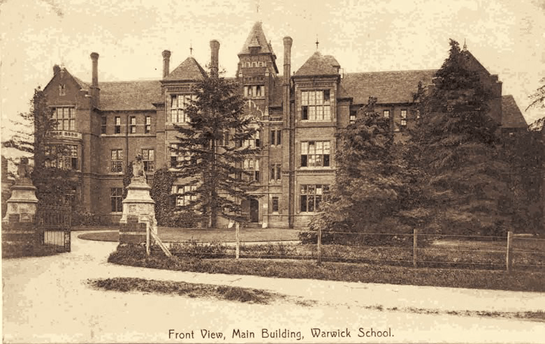 Front View of the Main Building, Warwick School Front view of the old main building of Warwick School